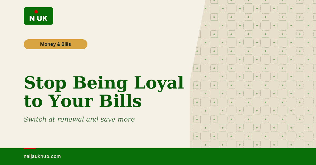 stop being loyal to your bill supplier